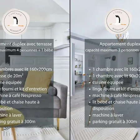 En Duplex Climatises 3 Et 4 Personnes - Route Des Vins - Centre Alsace Apartmán *